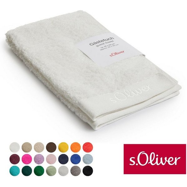 s.Oliver Gästehandtuch s.Oliver, Premium Qualität, 600 gr/m², auch als Sets erhältlich, Walkfrottier (1-St), große Farbauswahl, auch als Duschtuch, Waschhandsch