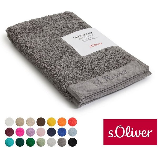 s.Oliver Gästehandtuch s.Oliver, Premium Qualität, 600 gr/m², auch als Sets erhältlich, Walkfrottier (1-St), große Farbauswahl, auch als Duschtuch, Waschhandsch