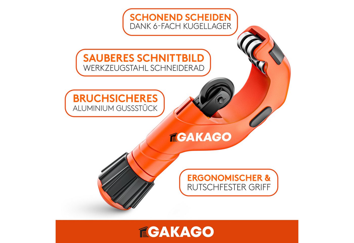 Gakago Rohrschneider, (Set), mit Entgrater für alle gängigen Metalle und Kunststoffe – Bild 3 von 5