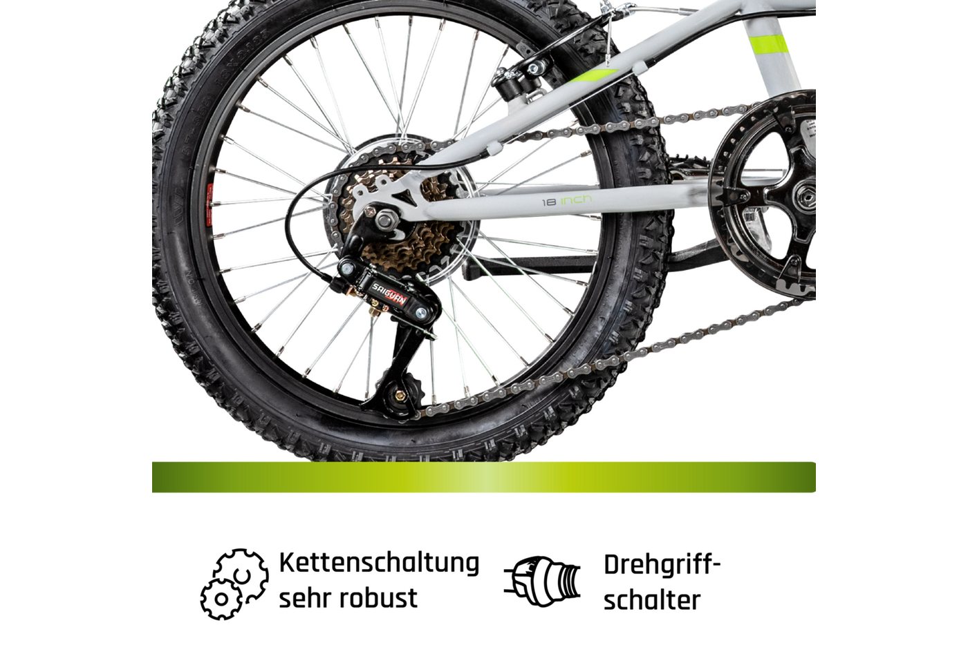 Galano Kinderfahrrad GA20, 7 Gang, Kettenschaltung, Kinderfahrrad 18 Zoll 115 - 130 cm Mädchen Jungen Fahrrad ab 5 Jahre – Bild 5 von 5