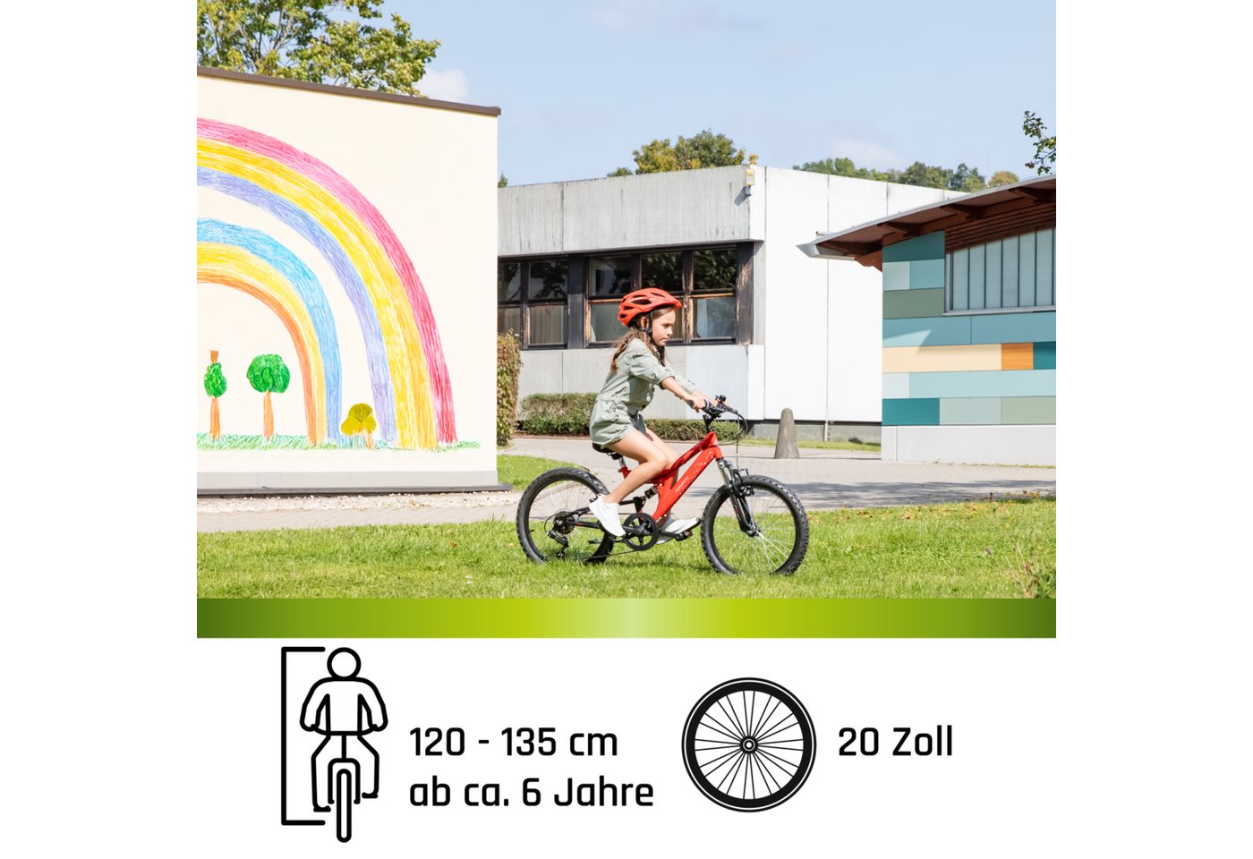 Galano Mountainbike FS180, 6 Gang, Kettenschaltung, 20 Zoll Kinderfahrrad ab 6 Jahre 120-135 cm für Mädchen und Jungen – Bild 3 von 5