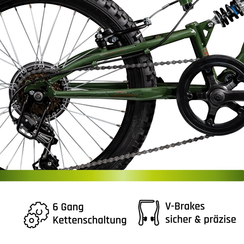 Galano Mountainbike FS180, 6 Gang, Kettenschaltung, 20 Zoll Kinderfahrrad ab 6 Jahre 120-135 cm für Mädchen und Jungen – Bild 5 von 5