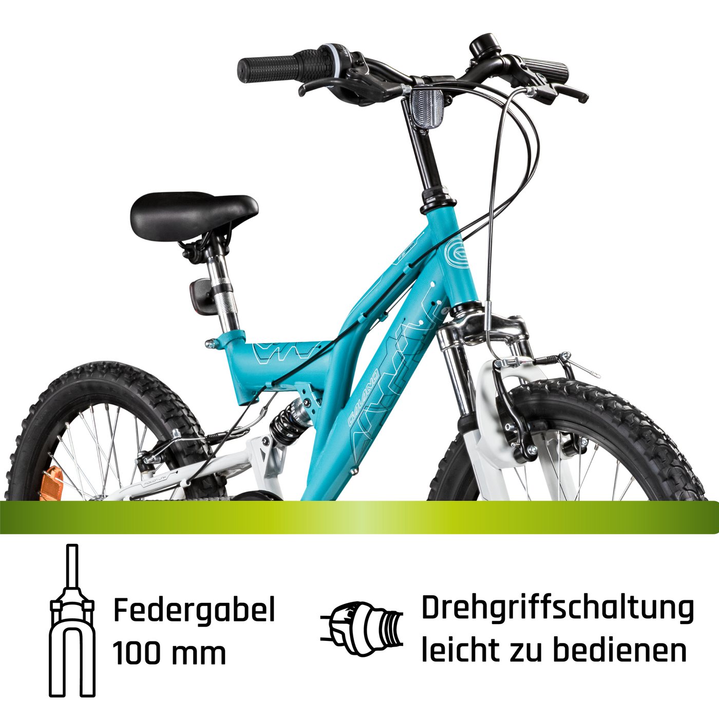 Galano Mountainbike FS180, 6 Gang, Kettenschaltung, 20 Zoll Kinderfahrrad ab 6 Jahre 120-135 cm für Mädchen und Jungen – Bild 3 von 5