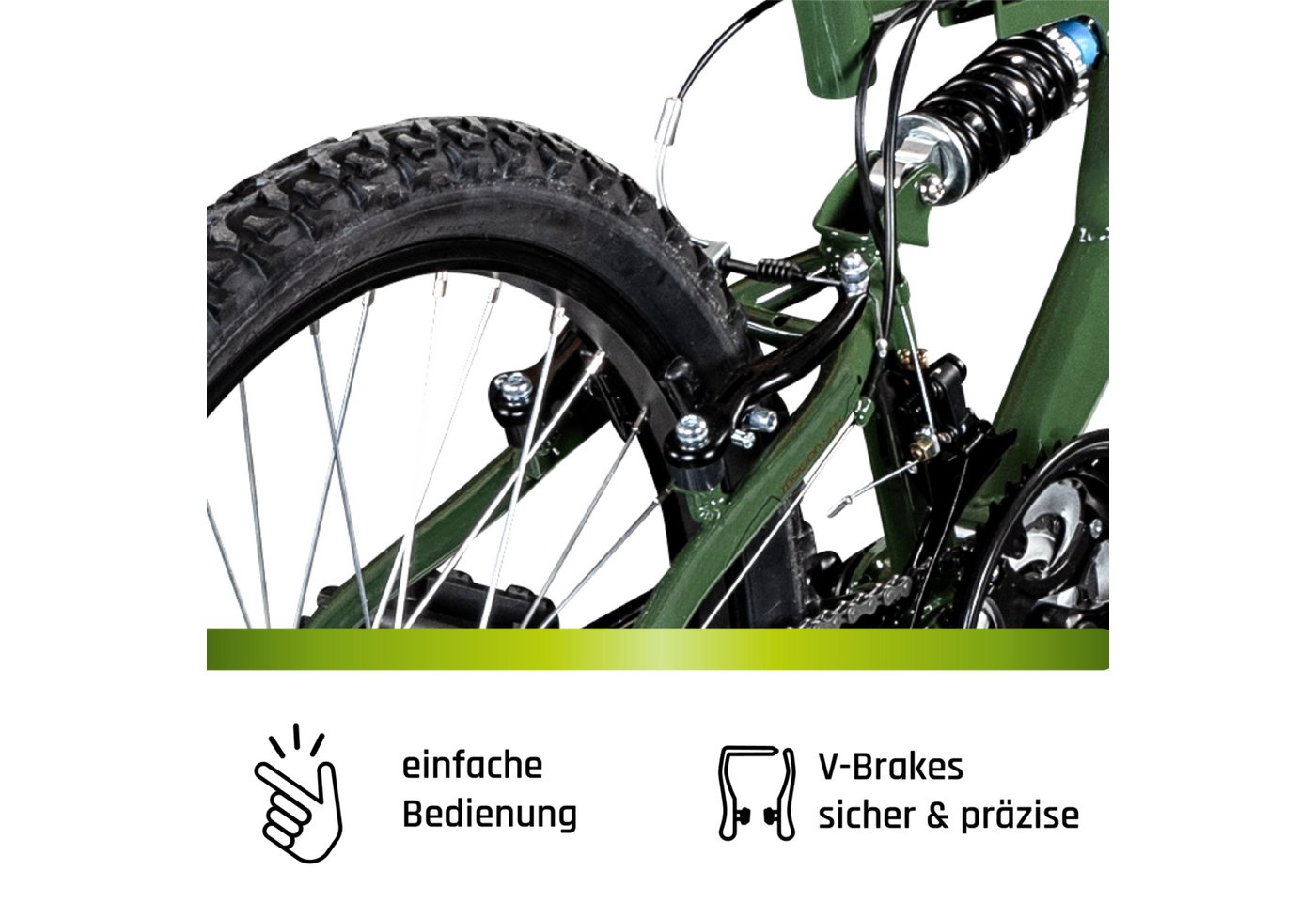 Galano Mountainbike FS180, 18 Gang, Kettenschaltung, Jugendfahrrad ab 8 130-145 cm MTB Fully Fahrrad Mädchen Jungen – Bild 5 von 5