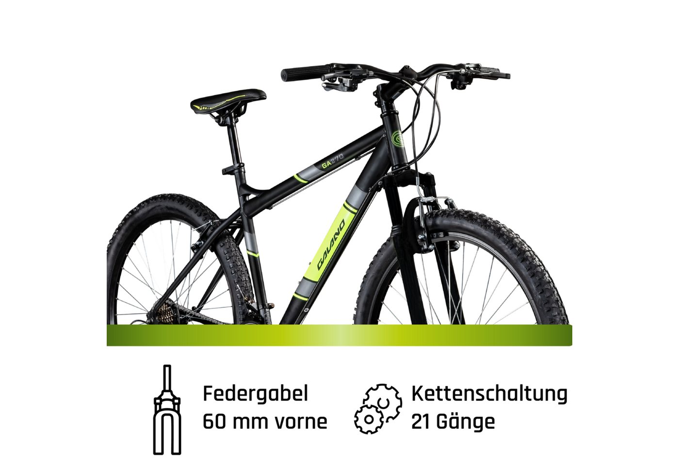 Galano Mountainbike GA270, 21 Gang Shimano Tourney Schaltwerk, Kettenschaltung, Mountainbike 27,5 Zoll Fahrrad Hardtail MTB 21 Gänge 160 - 175 cm – Bild 4 von 5