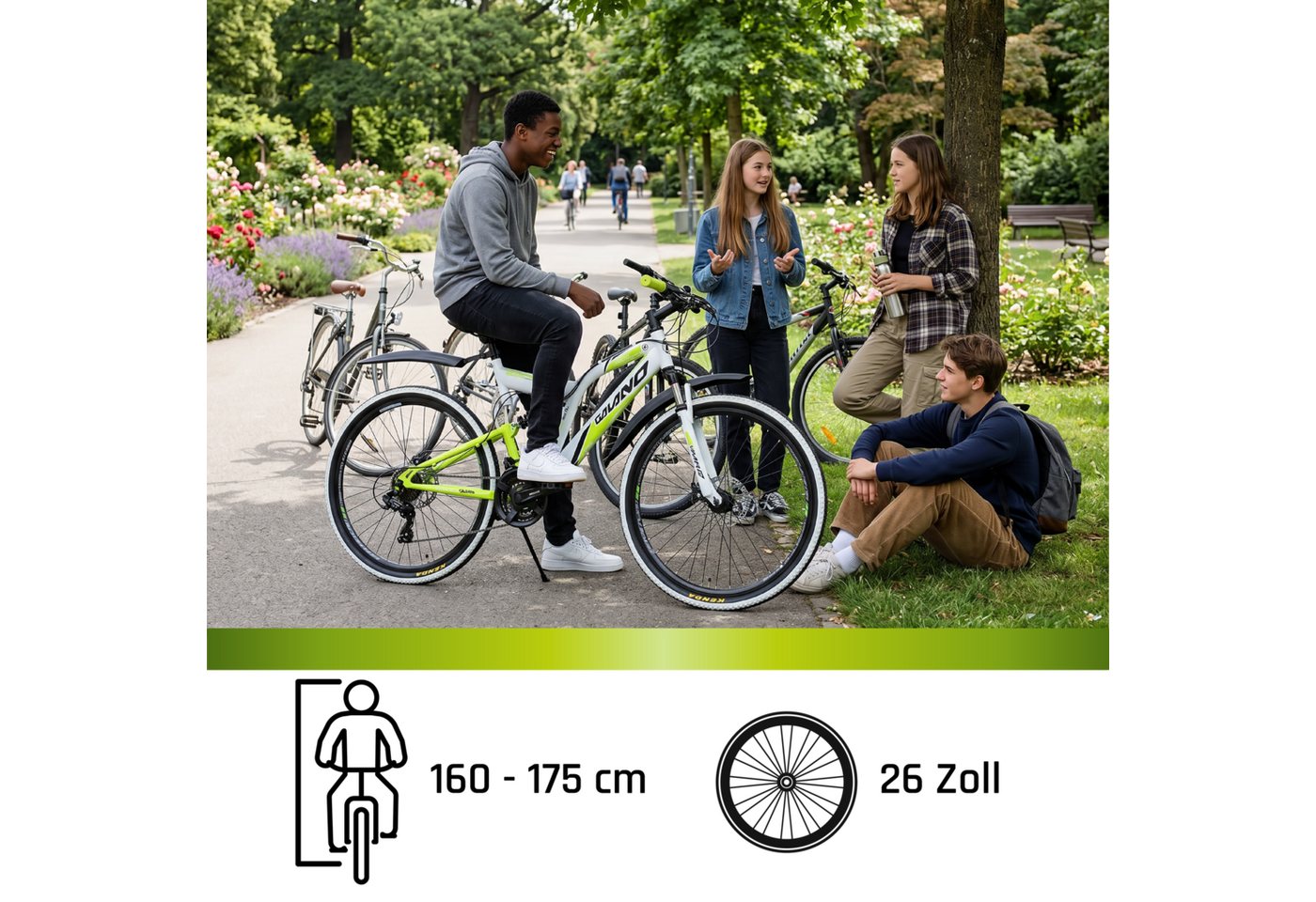 Galano Mountainbike Volt DS, 21 Gang, Kettenschaltung, 26 Zoll Jugendfahrrad MTB Fully ab 160 cm für Mädchen und Jungen – Bild 3 von 5