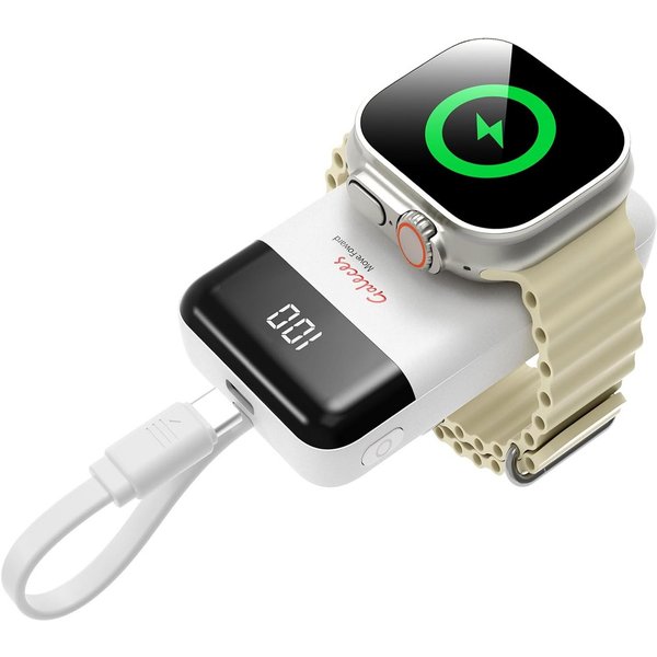 Galeces Mini Powerbank 3000mAh Wireless USB C magnetisch kompakt LED Anzeige Powerbank Mini Powerbank 3000 mAh (5 V), Magnetisch Wireless LED Anzeige USB C komp