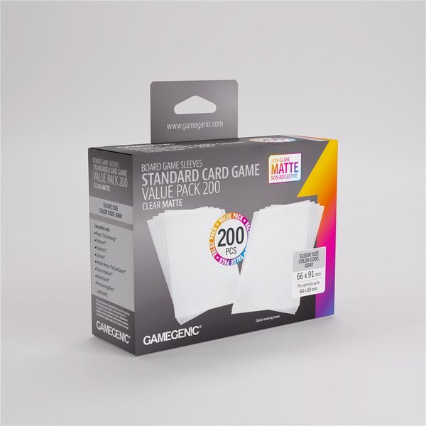 Gamegenic Sammelkarte Matte Sleeves Standard Card Game-Size Value Pack (200 Sleeves)