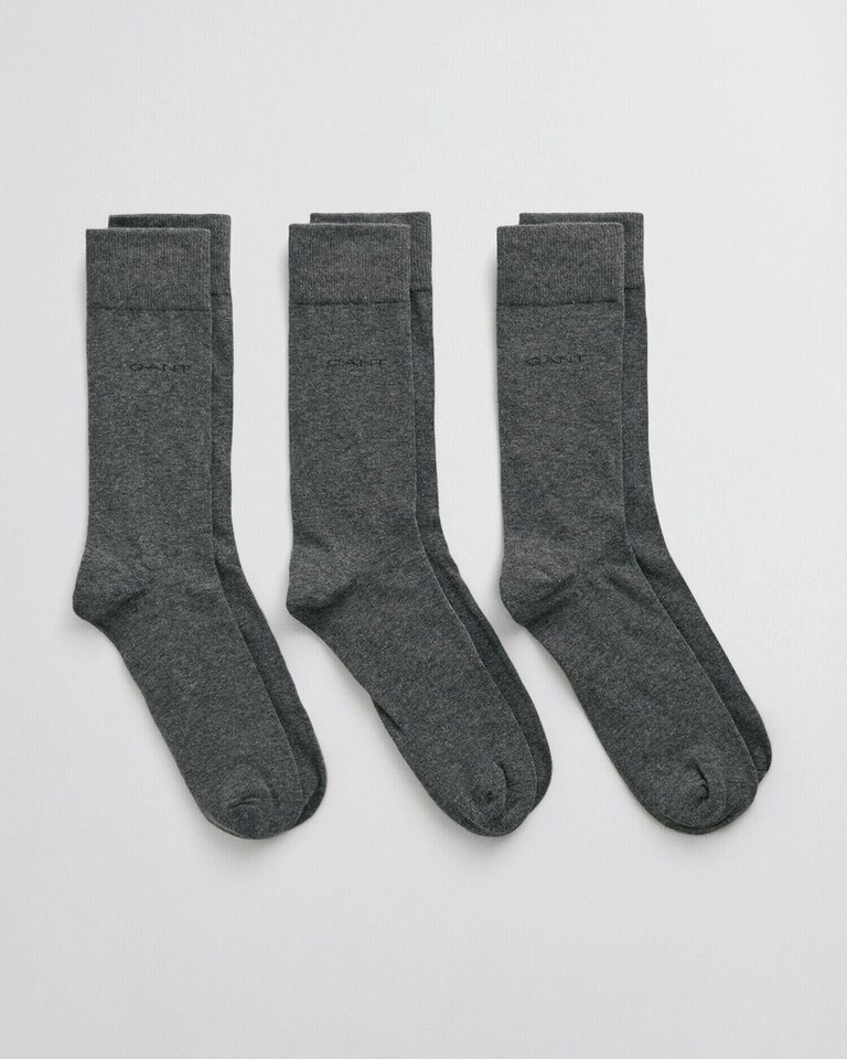 Gant Basicsocken SOFT COTTON SOCKS 3-PACK (Packung, 3-Paar, 3) mit Logodruck am Knöchel – Bild 2 von 4