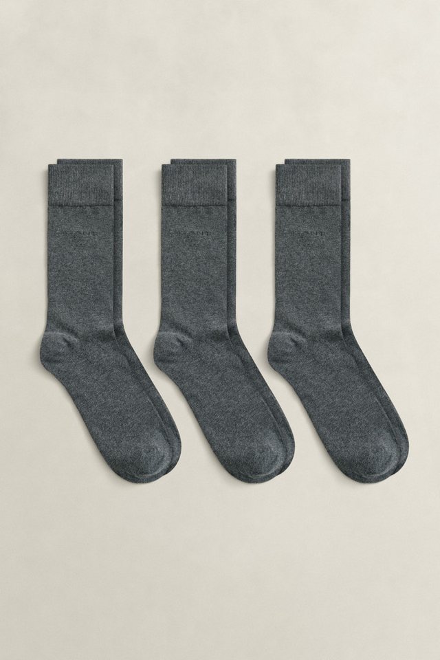 Gant Basicsocken SOFT COTTON SOCKS 3-PACK (Packung, 3-Paar, 3) mit Logodruck am Knöchel – Bild 3 von 4