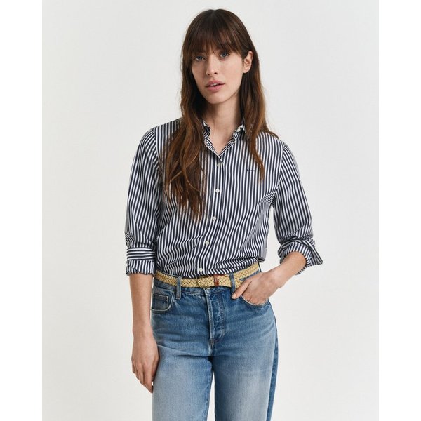 Gant Hemdbluse REG POPLIN STRIPED SHIRT mit einer kleinen Logostickerei auf der Brust