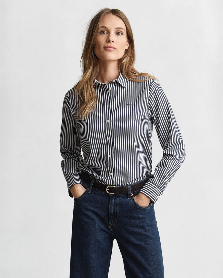 Gant Hemdbluse REG POPLIN STRIPED SHIRT mit einer kleinen Logostickerei auf der Brust – Bild 2 von 5