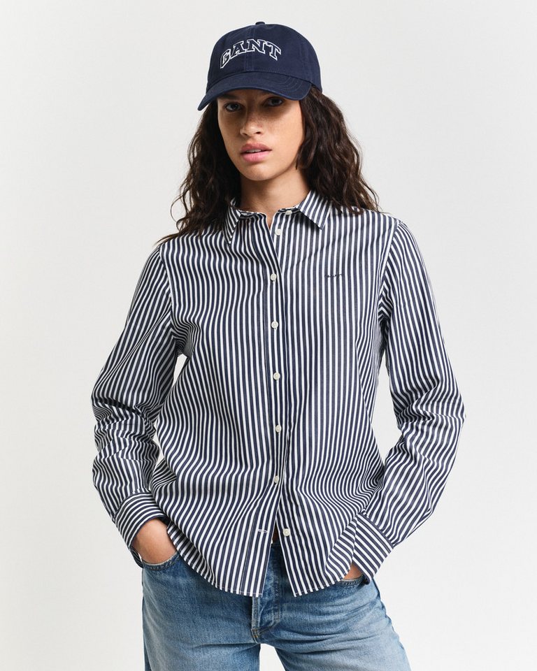 Gant Hemdbluse REG POPLIN STRIPED SHIRT mit einer kleinen Logostickerei auf der Brust – Bild 3 von 5