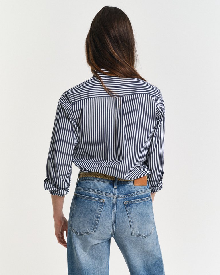 Gant Hemdbluse REG POPLIN STRIPED SHIRT mit einer kleinen Logostickerei auf der Brust – Bild 5 von 5