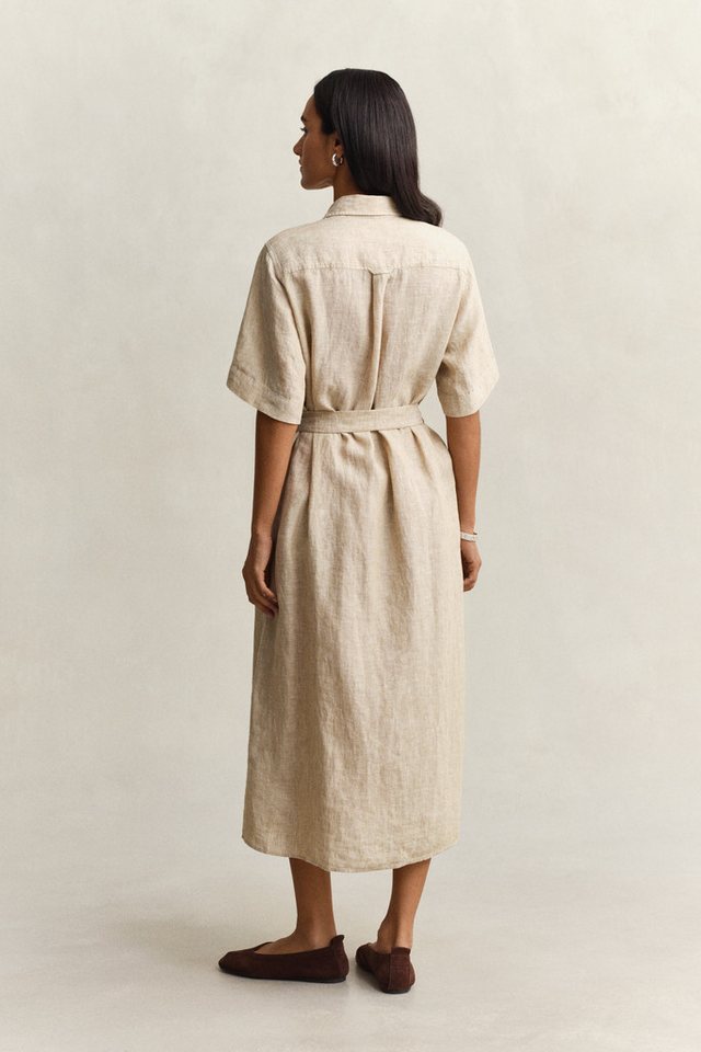 Gant Hemdblusenkleid LINEN Regular fit mit Bindegürtel – Bild 2 von 5