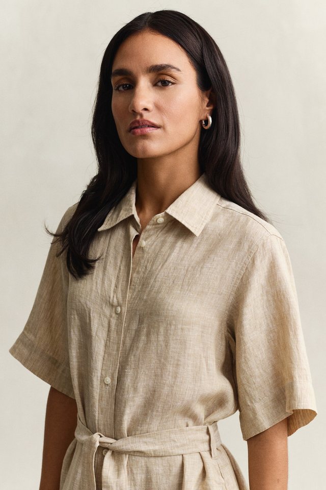 Gant Hemdblusenkleid LINEN Regular fit mit Bindegürtel – Bild 3 von 5