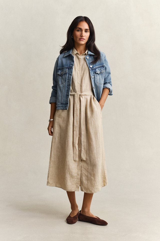 Gant Hemdblusenkleid LINEN Regular fit mit Bindegürtel – Bild 4 von 5
