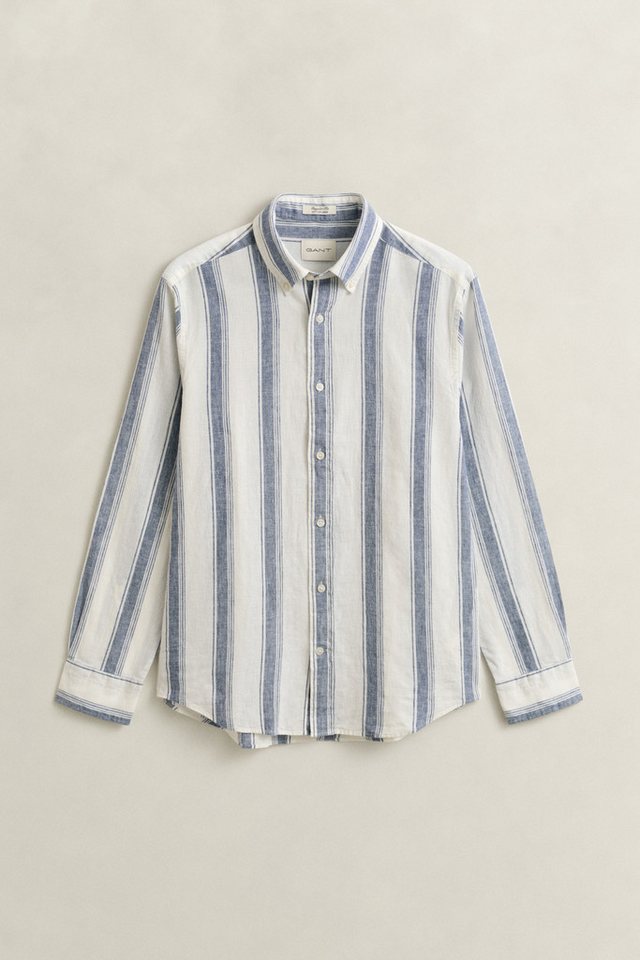 Gant Langarmhemd REGULAR COTTON LINEN STRIPE Regular fit mit Button-Down-Kragen – Bild 5 von 5