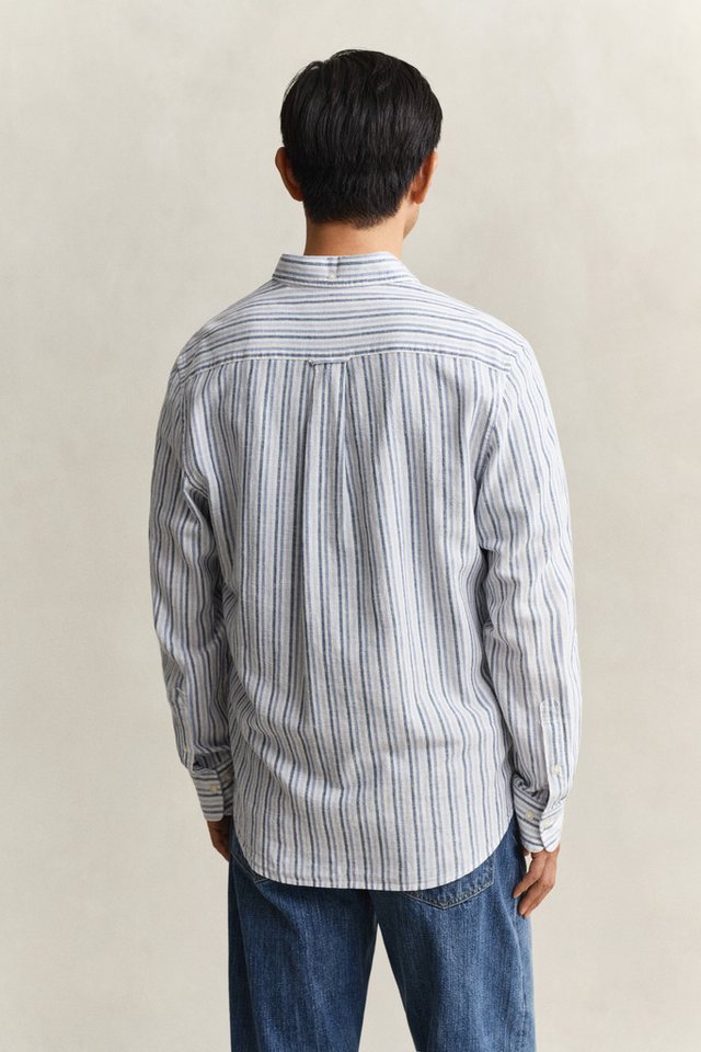Gant Langarmhemd REGULAR COTTON LINEN STRIPE Regular fit mit Button-Down-Kragen – Bild 2 von 5