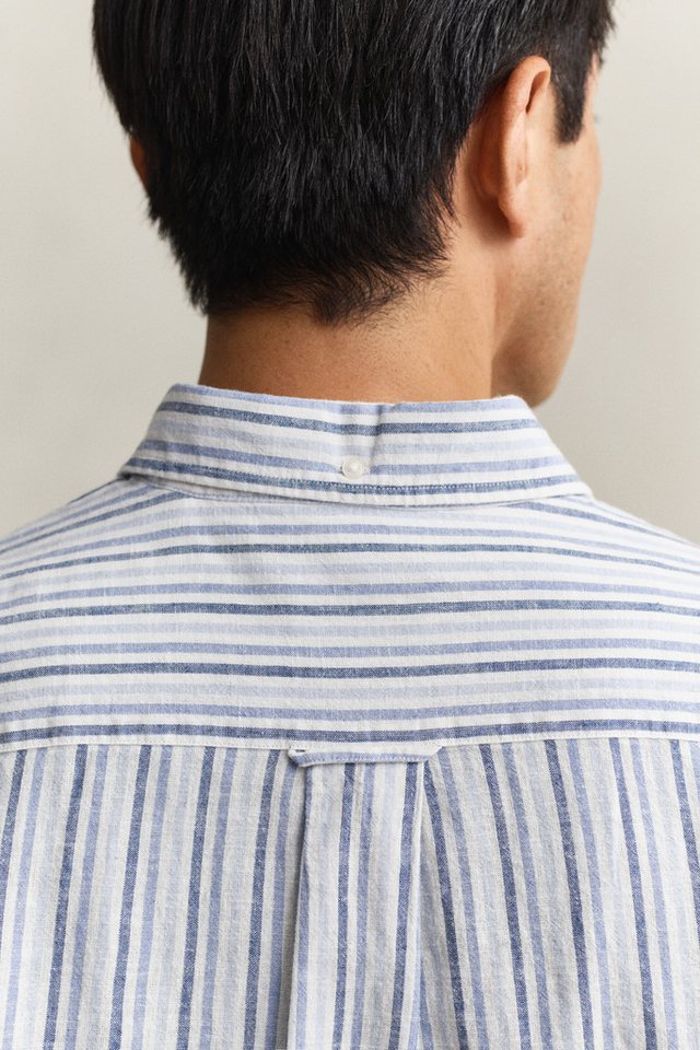 Gant Langarmhemd REGULAR COTTON LINEN STRIPE Regular fit mit Button-Down-Kragen – Bild 3 von 5