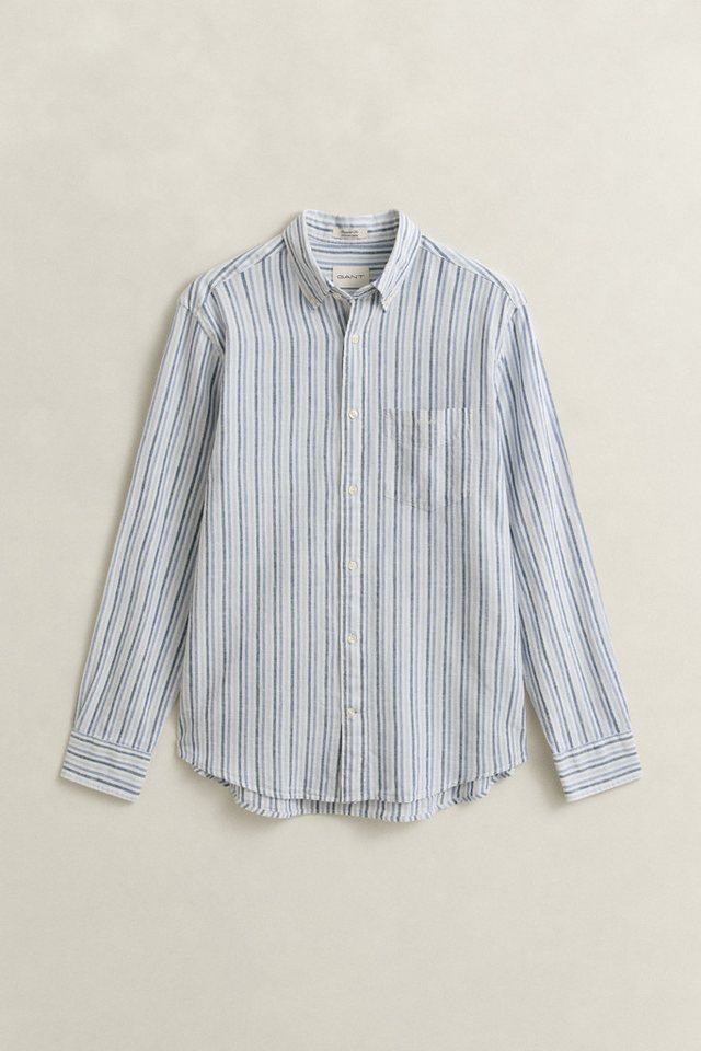 Gant Langarmhemd REGULAR COTTON LINEN STRIPE Regular fit mit Button-Down-Kragen – Bild 5 von 5
