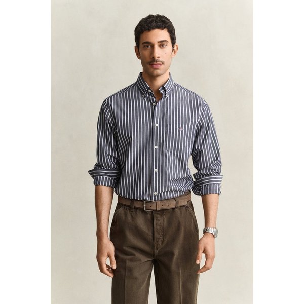 Gant Langarmhemd REGULAR POPLIN STRIPE Button-down-Kragen, gestreift, regular fit