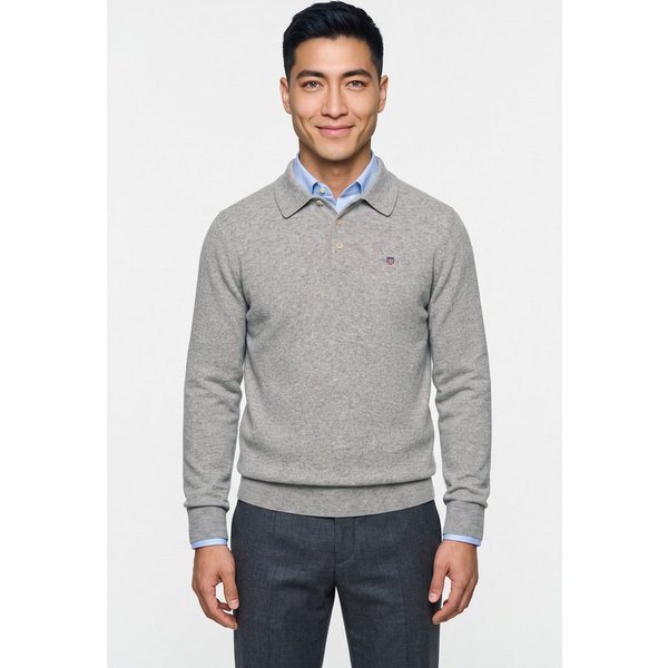 Gant Polokragenpullover SUPERFINE LAMBSWOOL melierte Optik, normale Passform