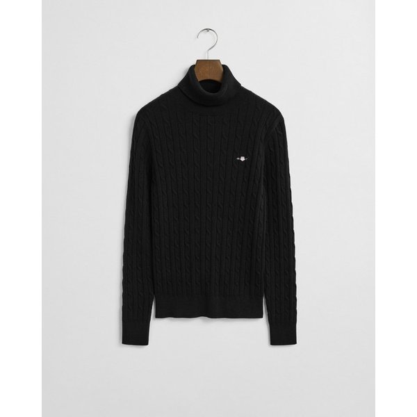 Gant Rollkragenpullover STRETCH COTTON CABLE TURTLENECK mit Zopfmuster