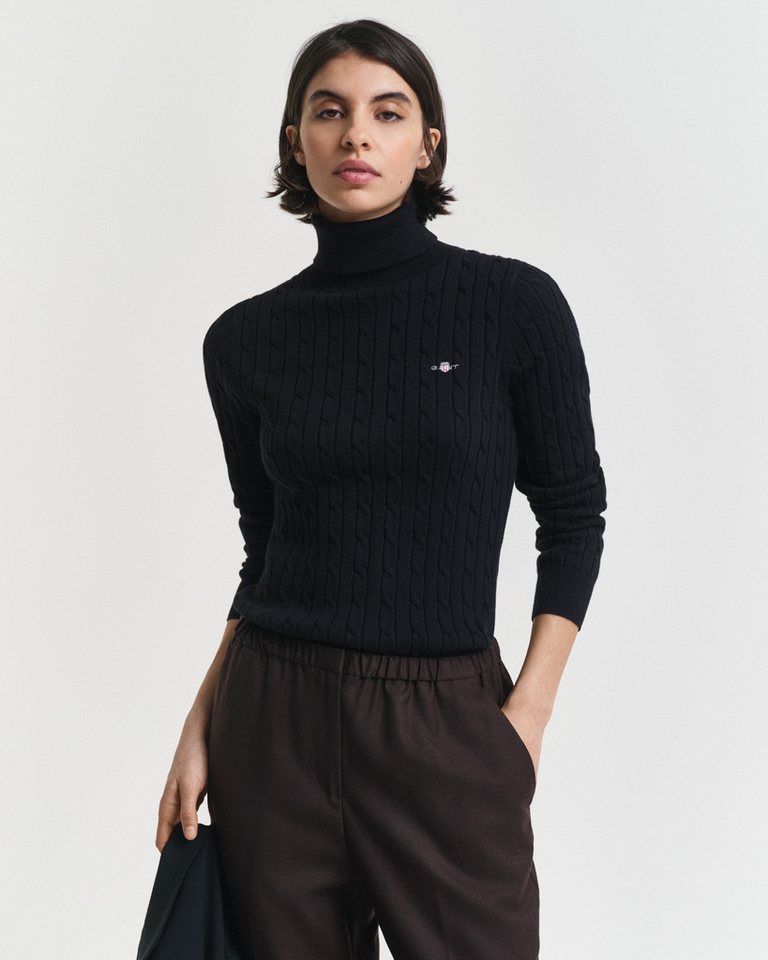 Gant Rollkragenpullover STRETCH COTTON CABLE TURTLENECK mit Zopfmuster – Bild 2 von 5
