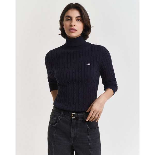 Gant Rollkragenpullover STRETCH COTTON CABLE TURTLENECK mit Zopfmuster