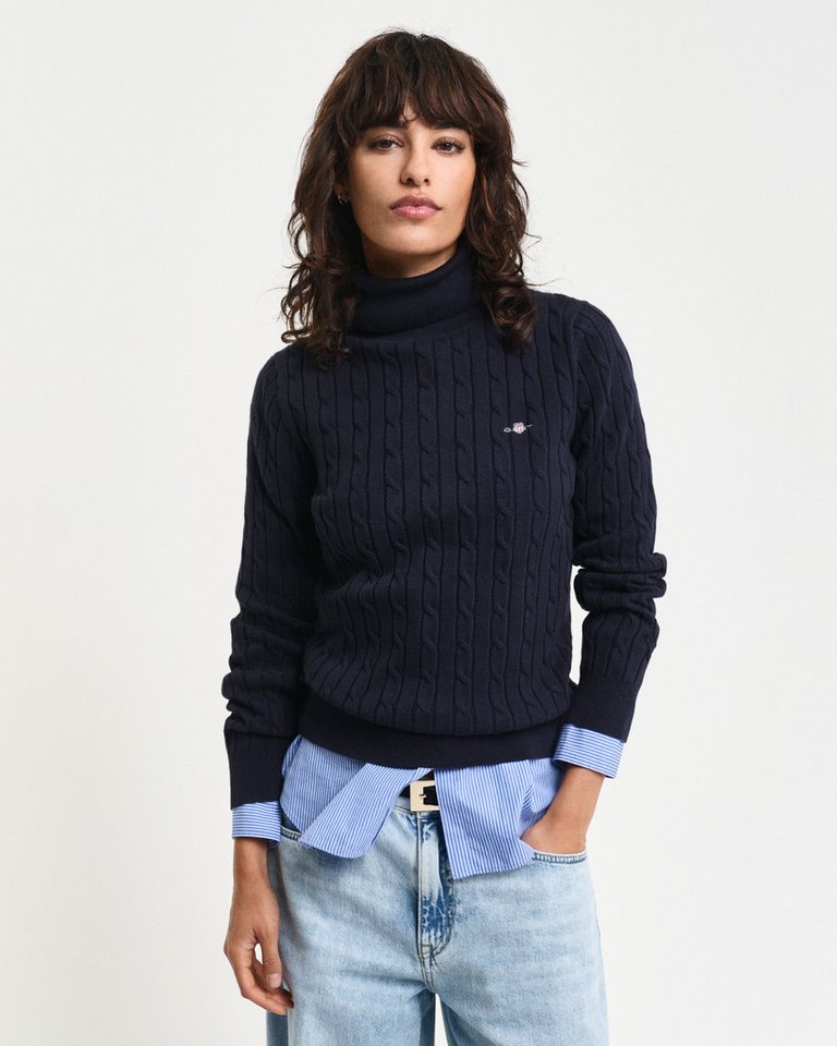 Gant Rollkragenpullover STRETCH COTTON CABLE TURTLENECK mit Zopfmuster – Bild 2 von 5