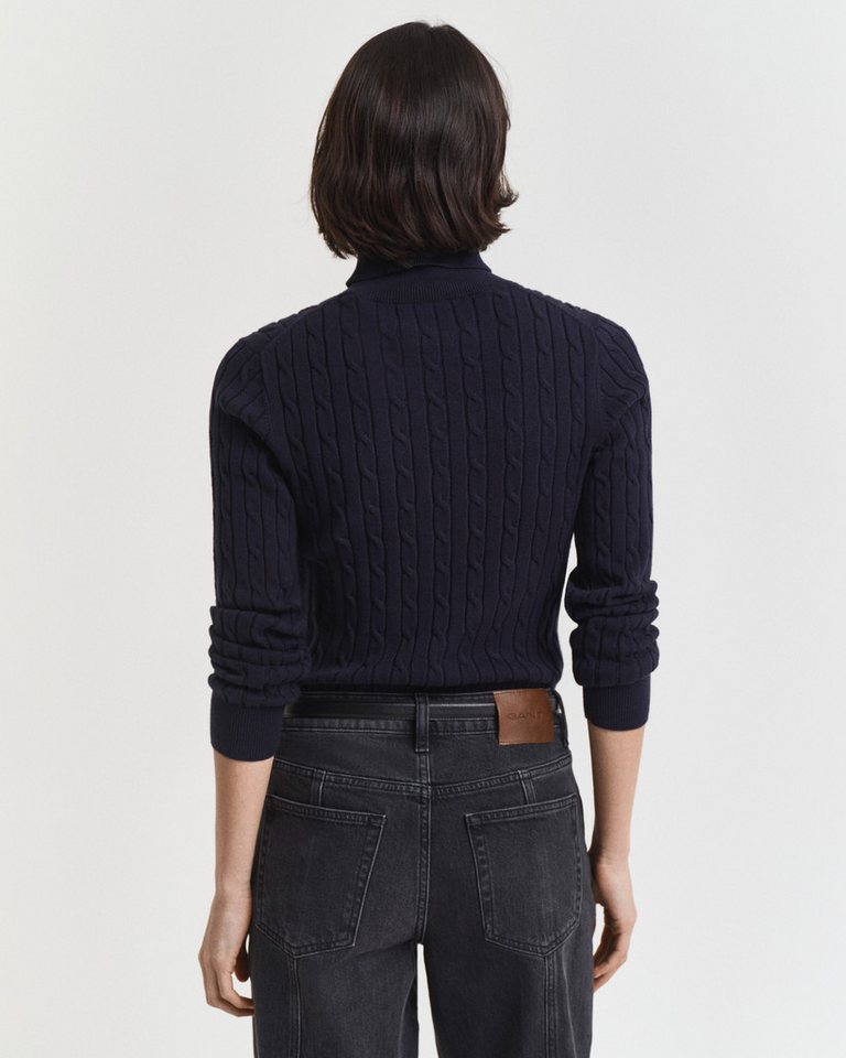 Gant Rollkragenpullover STRETCH COTTON CABLE TURTLENECK mit Zopfmuster – Bild 4 von 5