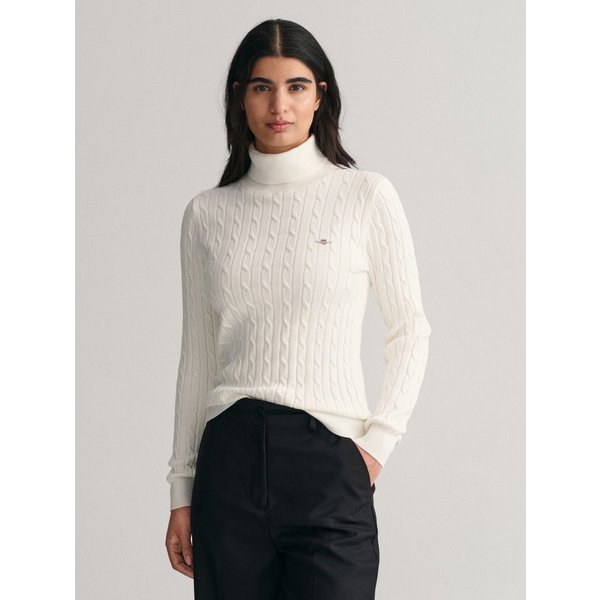 Gant Rollkragenpullover STRETCH COTTON CABLE TURTLENECK mit Zopfmuster