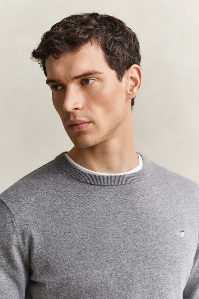 Gant Rundhalspullover CLASSIC COTTON Regular fit mit Rundhalsausschnitt – Bild 3 von 5