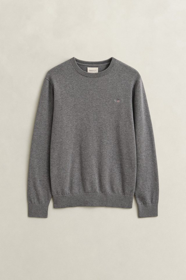 Gant Rundhalspullover CLASSIC COTTON Regular fit mit Rundhalsausschnitt – Bild 5 von 5