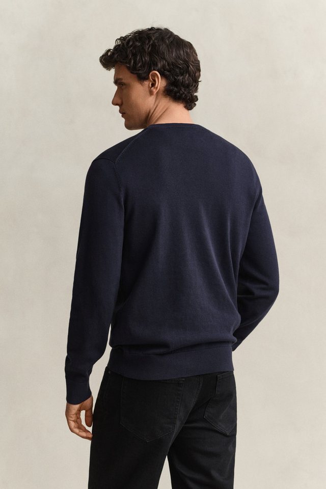 Gant Rundhalspullover CLASSIC COTTON Regular fit mit Rundhalsausschnitt – Bild 2 von 5