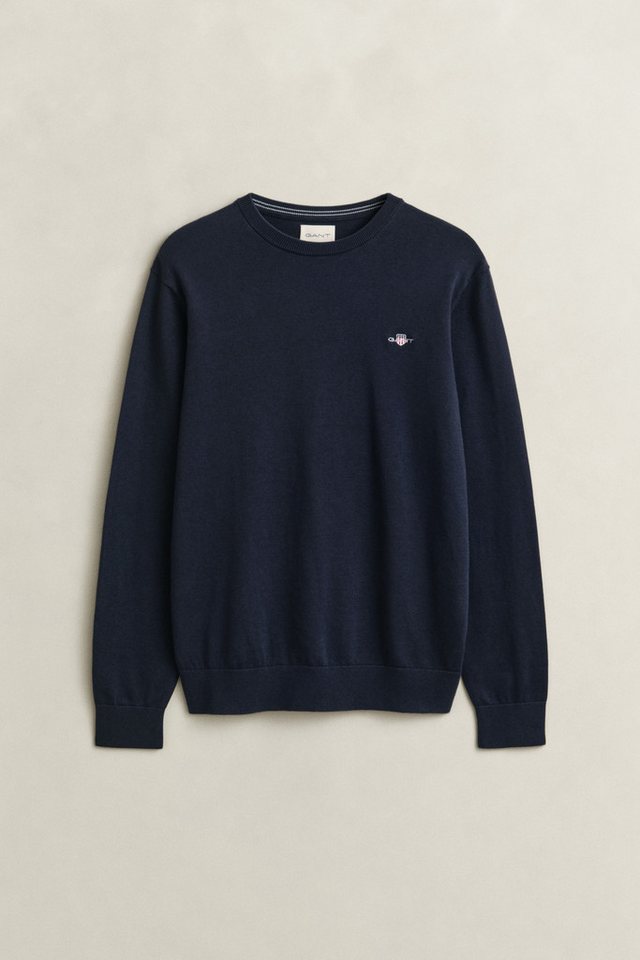 Gant Rundhalspullover CLASSIC COTTON Regular fit mit Rundhalsausschnitt – Bild 5 von 5
