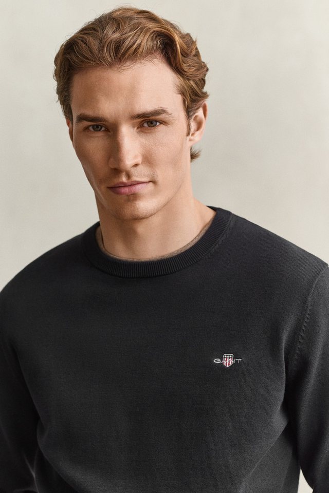 Gant Rundhalspullover CLASSIC COTTON Regular fit mit Rundhalsausschnitt – Bild 3 von 5