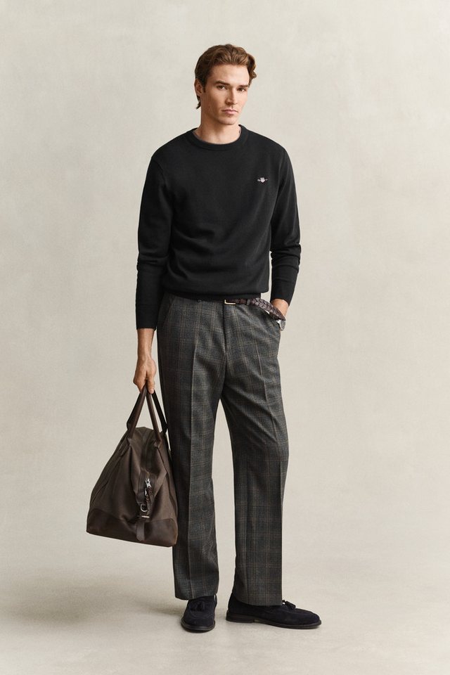 Gant Rundhalspullover CLASSIC COTTON Regular fit mit Rundhalsausschnitt – Bild 4 von 5