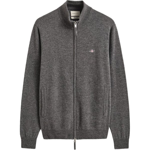 Gant Strickjacke Freizeit,Wolle,Unifarben,Stehkragen,Langarm,Regular Fit