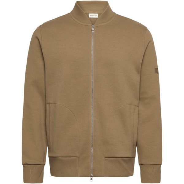Gant Sweatjacke braun,Freizeit,Baumwolle,Unifarben,Collegekragen,Lang,Regular Fit