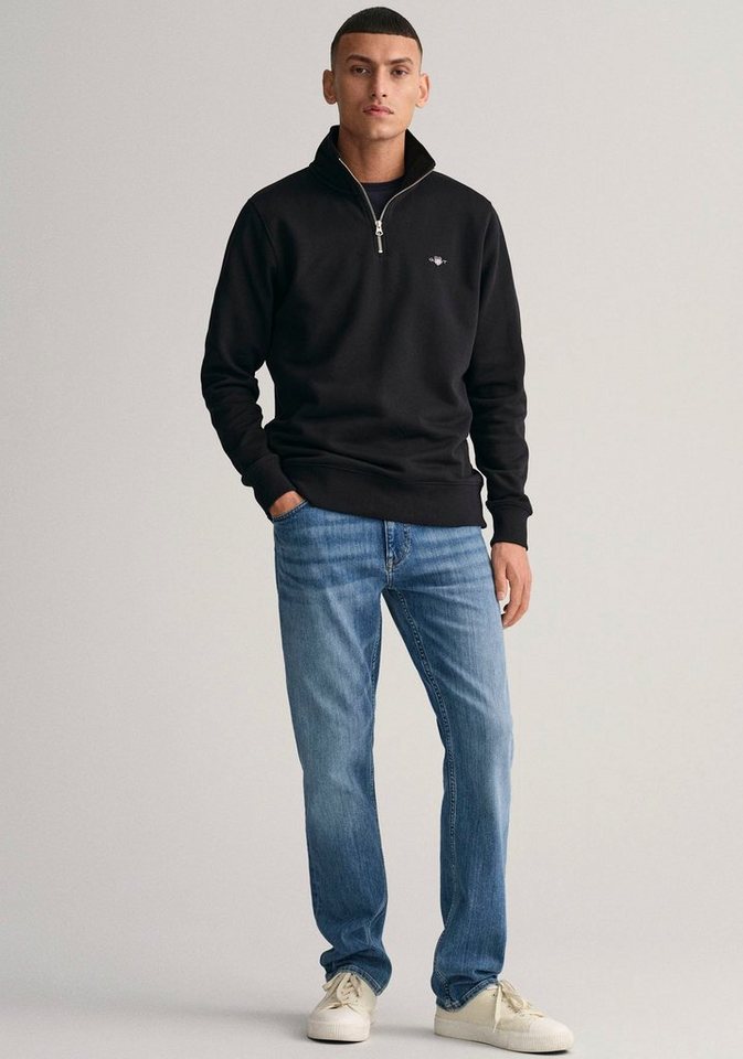 Gant Sweatshirt REG SHIELD HALF ZIP SWEAT mit Logostickerei auf der Brust – Bild 4 von 5