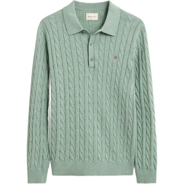Gant Troyer grün,Elegant,Baumwolle,Strukturiert,Polokragen,Lang,Casual Fit