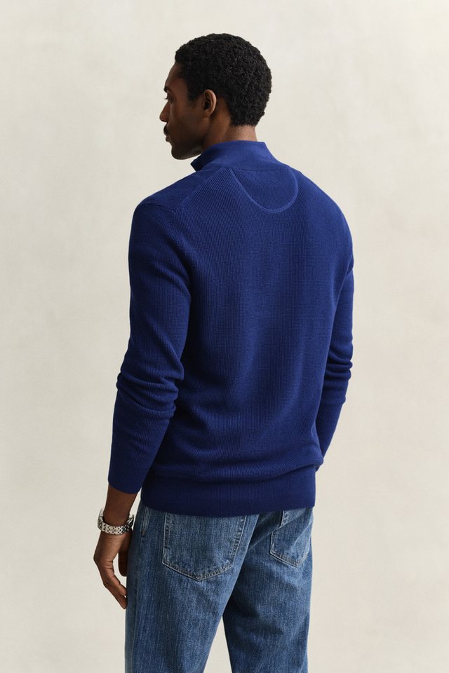 Gant Troyer MICRO TEXTURED COTTON HALF ZIP Regular fit mit Troyerkragen – Bild 3 von 5
