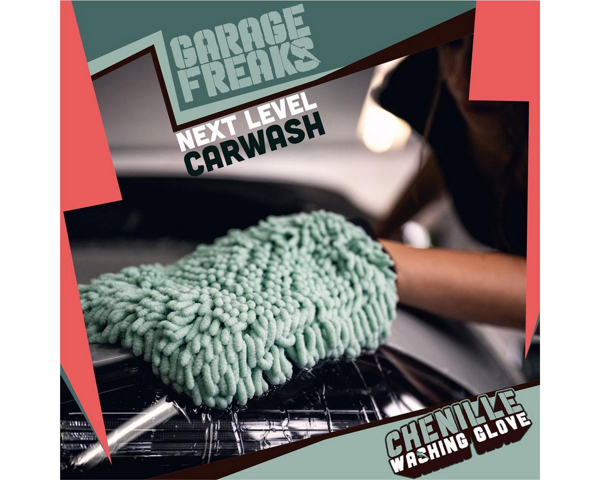 Garage Freaks Waschhandschuh Auto Waschhandschuh 2er Pack - CHENILLE WASHING GLOVE, (2-St), Mikrofaser - 2 Farben - mit Zotteln für eine saugstarke Reinigung – Bild 2 von 5