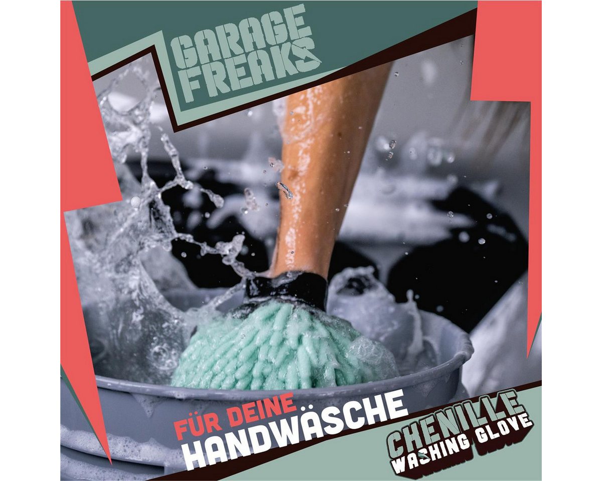 Garage Freaks Waschhandschuh Auto Waschhandschuh 2er Pack - CHENILLE WASHING GLOVE, (2-St), Mikrofaser - 2 Farben - mit Zotteln für eine saugstarke Reinigung – Bild 3 von 5
