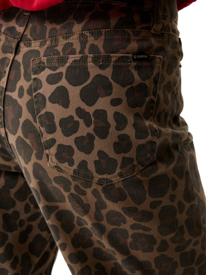 Garcia Stoffhose Casual,Baumwolle,Animalprint,Barrel Fit,Hoch – Bild 5 von 5