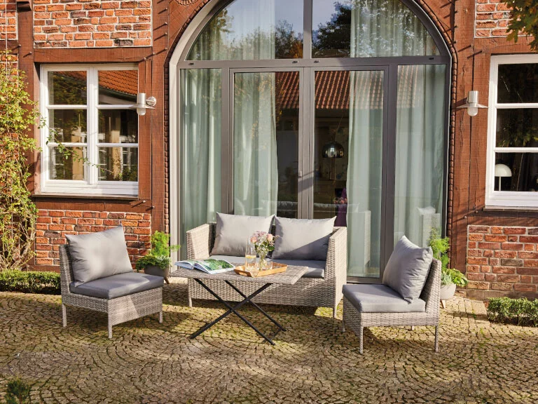 GARDAMO Vigo Lounge Set, aus Geflecht Mix, 4-teilig, grau – Bild 2 von 4