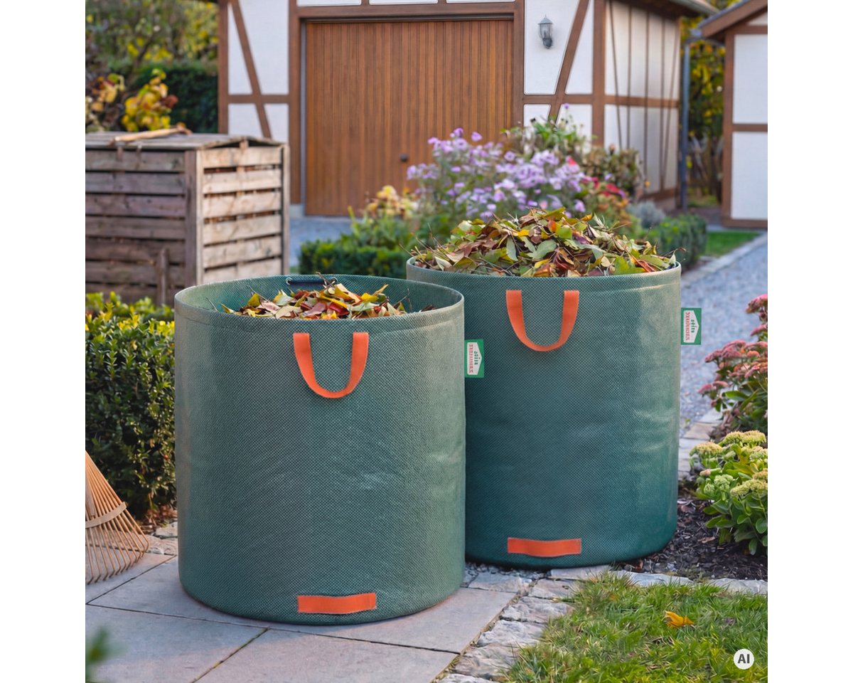 Gardebruk Gartensack, (2-tlg), Gartenabfallsack 2x500 Liter 50 kg Belastbarkeit stabil robust – Bild 2 von 5