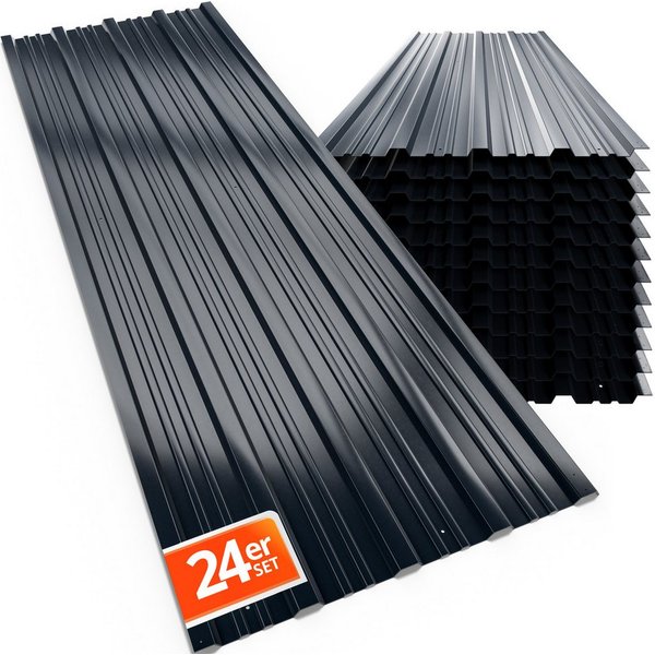 Gardebruk Gerätehaus, BxT: 46x129 cm, 24x Trapezblech 129cm x 46cm = 14m² verzinkt Profilblech Dachblech